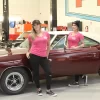 Ladies Pink PMC Logo SS V-Neck Shirt - Image 4